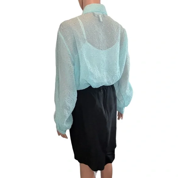 Evan-Picone Adjustable Sleeve Button Up, Mint |16 - Picture 7 of 16